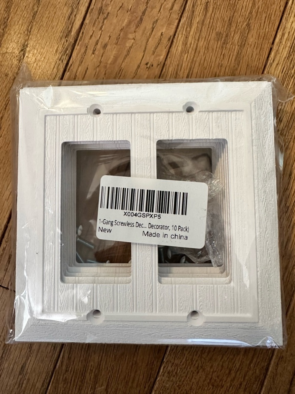 10 Pack Wood Grain White Double-Gang Decorative Wall Plate